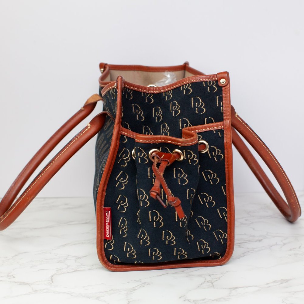 Dooney & Bourke Canvas Black Canvas Signature Logo Tote Bag - Picture 4 of 12